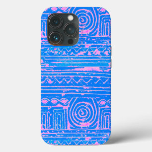 Ancient Sumerian Mesopotamian Pattern Blue iPhone 13 Pro Case