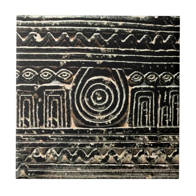 Ancient Sumerian Mesopotamian Pattern Ceramic Tile (Front)
