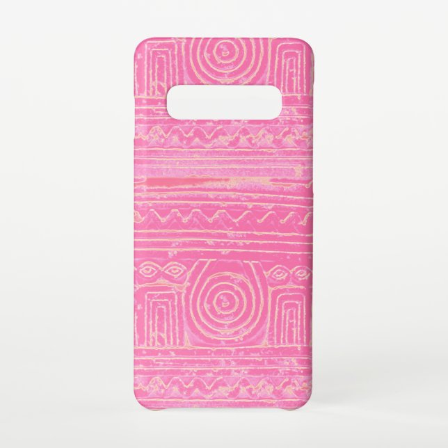 Ancient Sumerian Mesopotamian Pattern Pink Samsung Galaxy Case (Back)