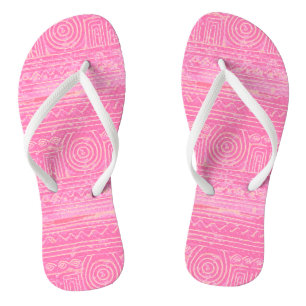 Ancient Sumerian Mesopotamian Pattern Pink Thongs