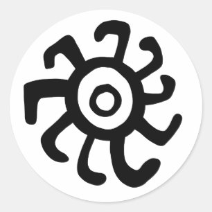 ancient sun classic round sticker