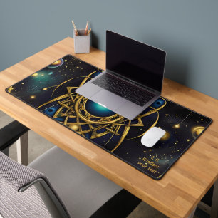 Ancient symbols in vibrant Abstract Design Desk Mat