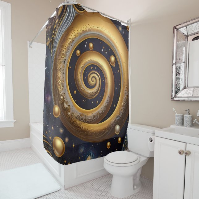 Ancient symbols in vibrant Abstract Design Shower Curtain (In Situ)