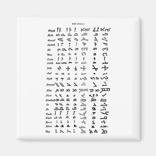 Ancient Syria Alphabet Magnet (Front)
