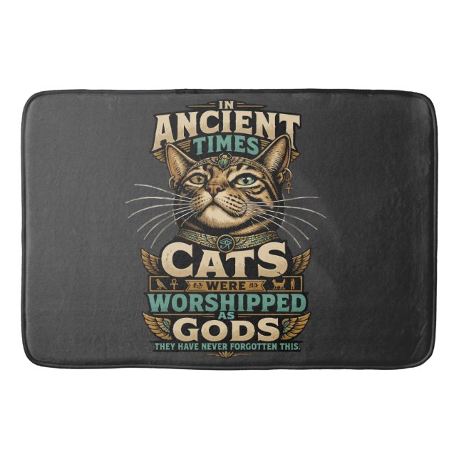 Ancient Tabby Cat Attitude Bath Mat (Front)