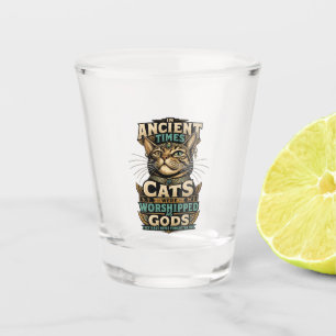 Ancient Tabby Cat Attitude Shot Glass
