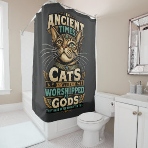 Ancient Tabby Cat Attitude Shower Curtain