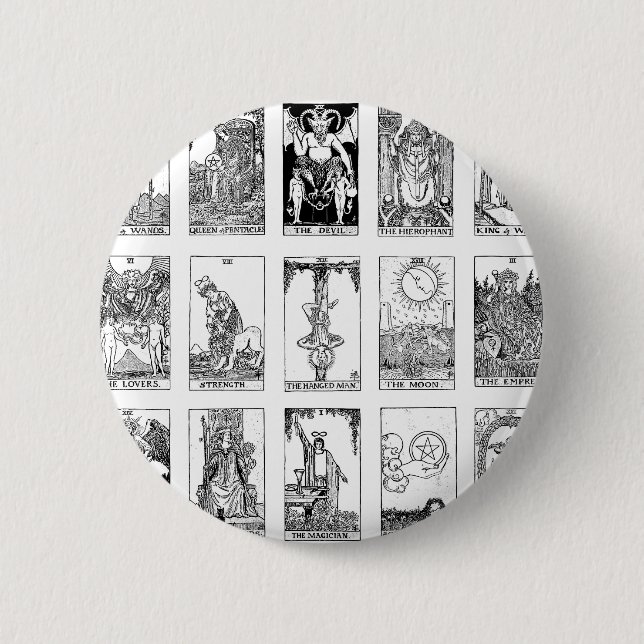 ancient tarot 6 cm round badge (Front)