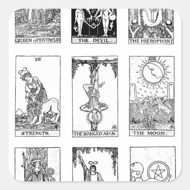 ancient tarot square sticker (Front)