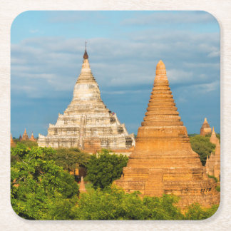 Ancient Temples and Pagodas | Bagan Square Paper Coaster