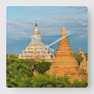 Ancient Temples and Pagodas Bagan Square Wall Clock