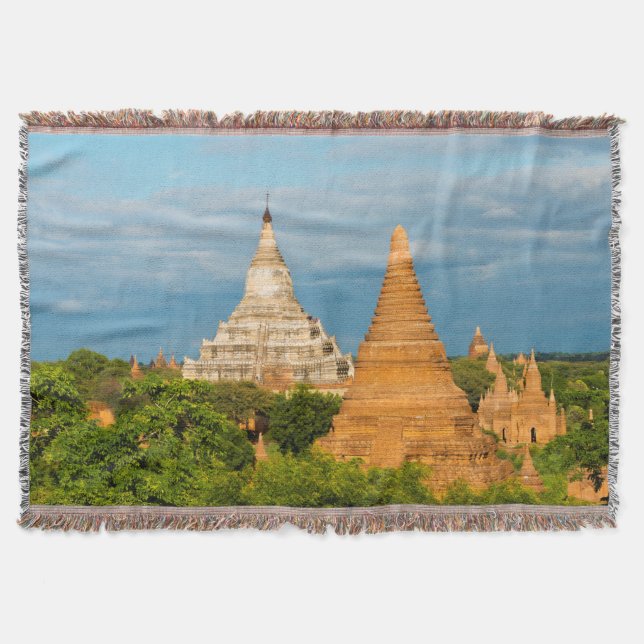 Ancient Temples and Pagodas | Bagan Throw Blanket (Front)