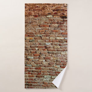 Ancient Textured Brick Wall of Lal Killa Indiaaged Bath Towel