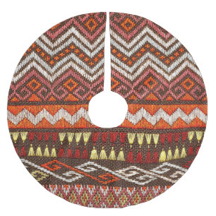 Ancient Thai handcraft, peruvian rug. Brushed Polyester Tree Skirt