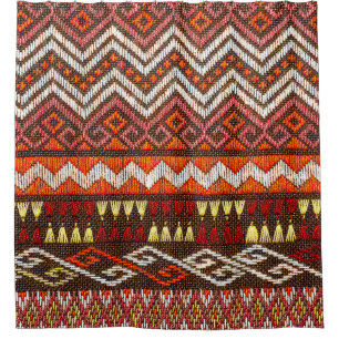Ancient Thai handcraft, peruvian rug. Shower Curtain