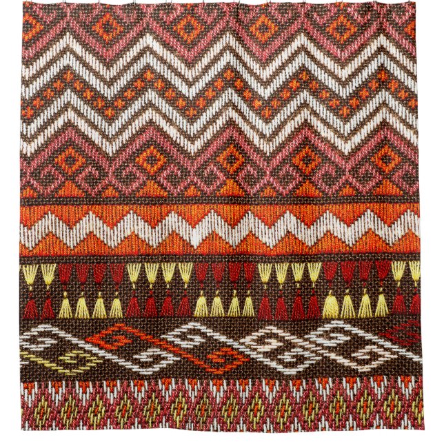 Ancient Thai handcraft, peruvian rug. Shower Curtain (Front)