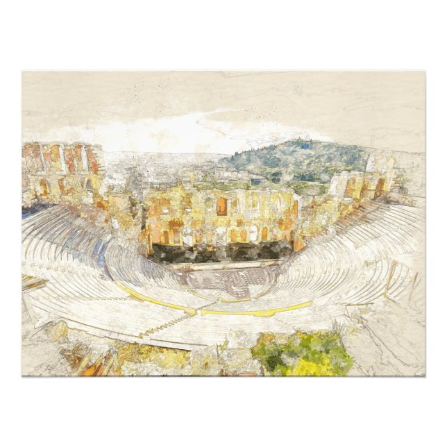 Ancient Theater of Athens Greece Poster – Historic (Front)