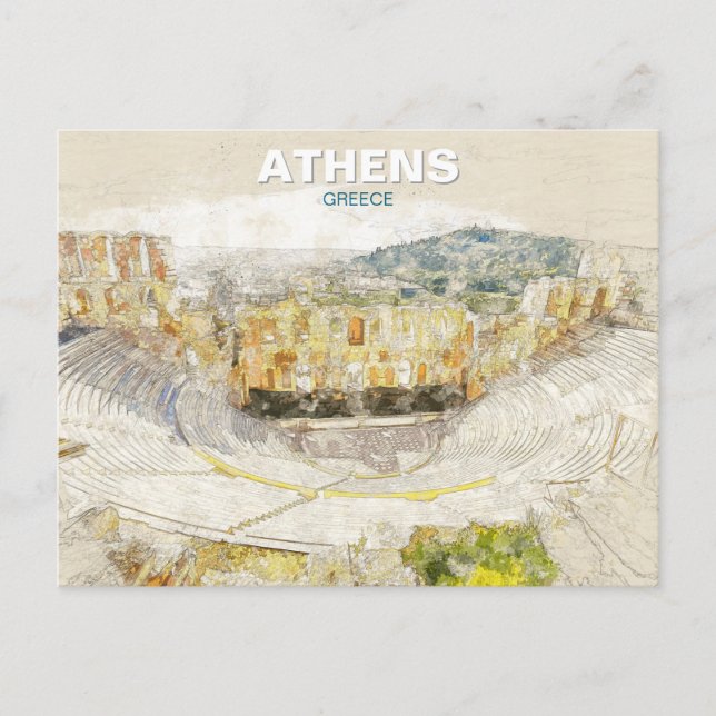 Ancient Theatre of Athens Greece  Postcard (Front)