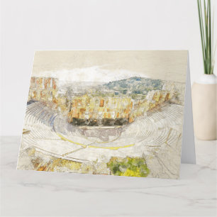 Ancient theatre of Athens, Greece  Thank You Card