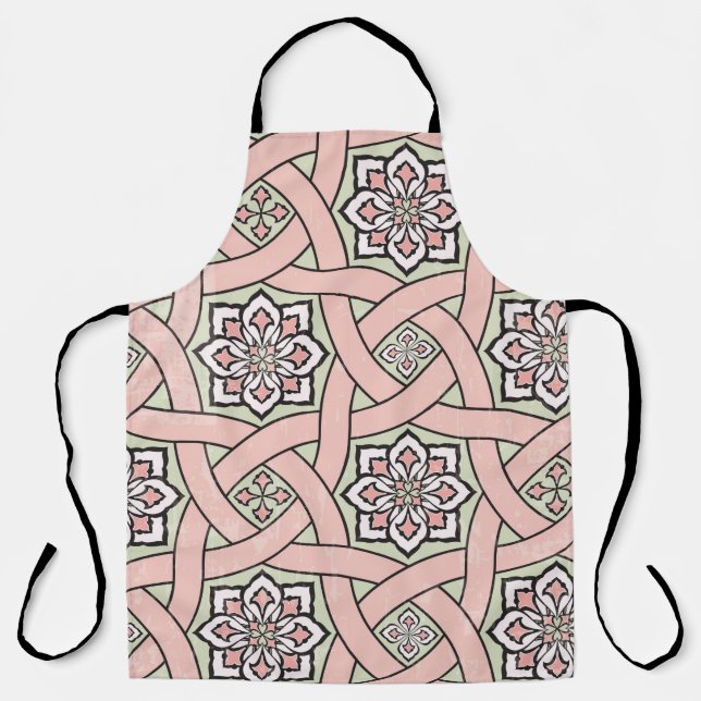 Ancient tile ornamental background,seamless patter apron (Front)