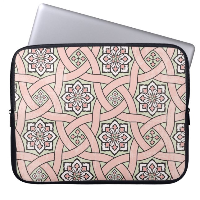 Ancient tile ornamental background,seamless patter laptop sleeve (Front)