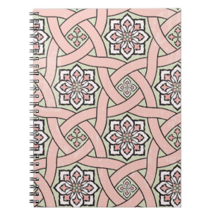Ancient tile ornamental background,seamless patter notebook