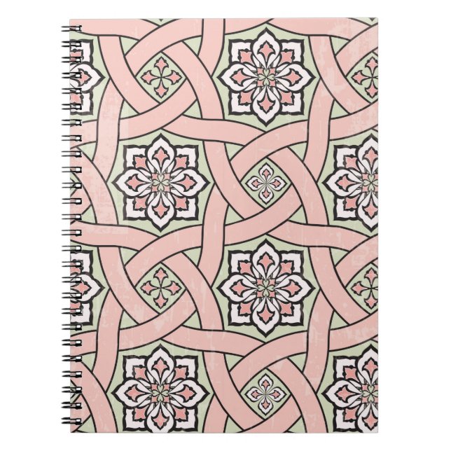 Ancient tile ornamental background,seamless patter notebook (Front)
