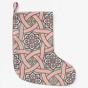 Ancient tile ornamental background,seamless patter small christmas stocking