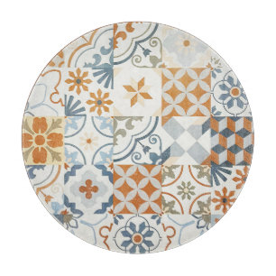 Ancient Tiles: Textured Background Pattern Cutting Board