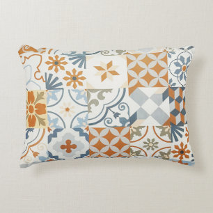 Ancient Tiles: Textured Background Pattern Decorative Cushion