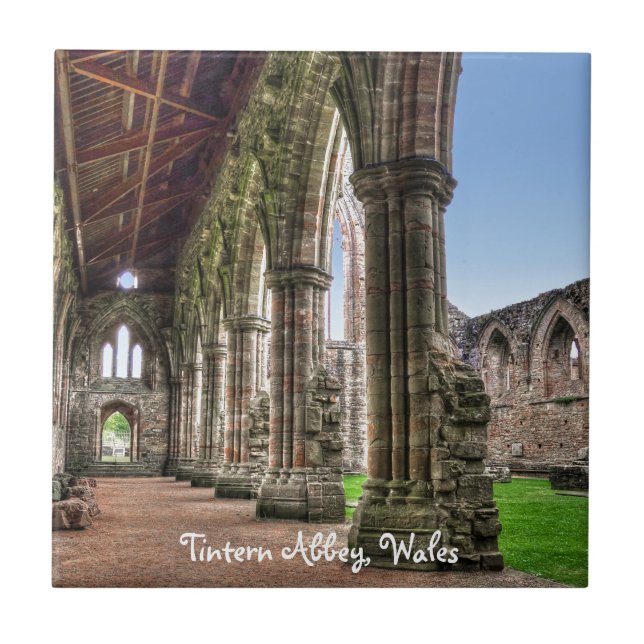 Ancient Tintern Abbey, Cistercian Monastery, Wales Ceramic Tile (Front)