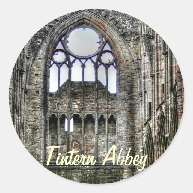 Ancient Tintern Abbey, Cistercian Monastery, Wales Classic Round Sticker (Front)
