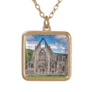 Ancient Tintern Abbey, Cistercian Monastery, Wales Gold Plated Necklace