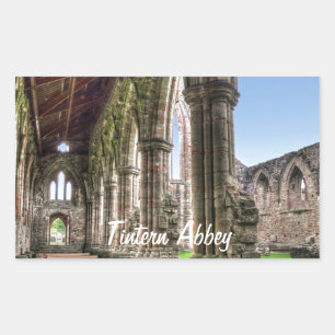 Ancient Tintern Abbey, Cistercian Monastery, Wales Rectangular Sticker