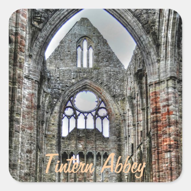Ancient Tintern Abbey, Cistercian Monastery, Wales Square Sticker (Front)