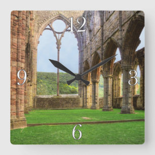 Ancient Tintern Abbey, Cistercian Monastery, Wales Square Wall Clock