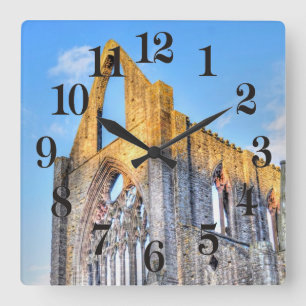 Ancient Tintern Abbey, Cistercian Monastery, Wales Square Wall Clock