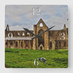 Ancient Tintern Abbey, Cistercian Monastery, Wales Square Wall Clock