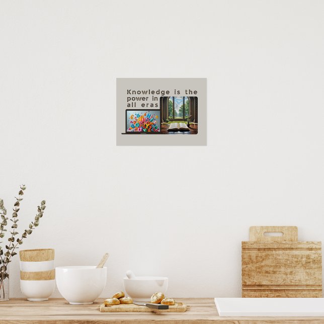 Ancient to Digital: Knowledge Powers Every Era Poster (Kitchen)