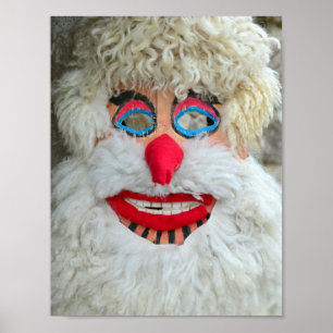 ancient traditional romanian dacian pagan mask fol poster