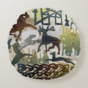 Ancient Travellers 1995 Round Cushion