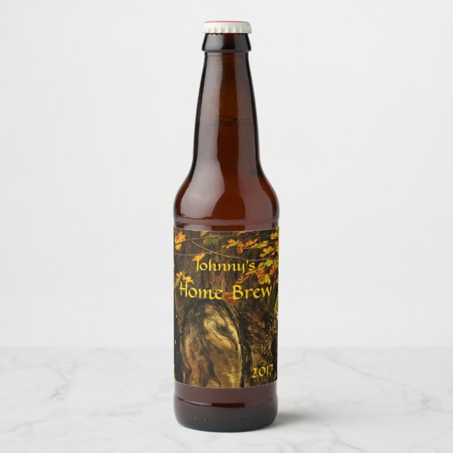 Ancient Tree with Autumn Foliage Beer Label (Front)