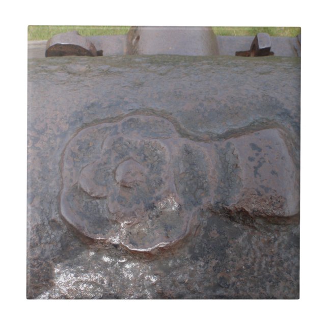 Ancient Tudor Rose Ceramic Tile (Front)