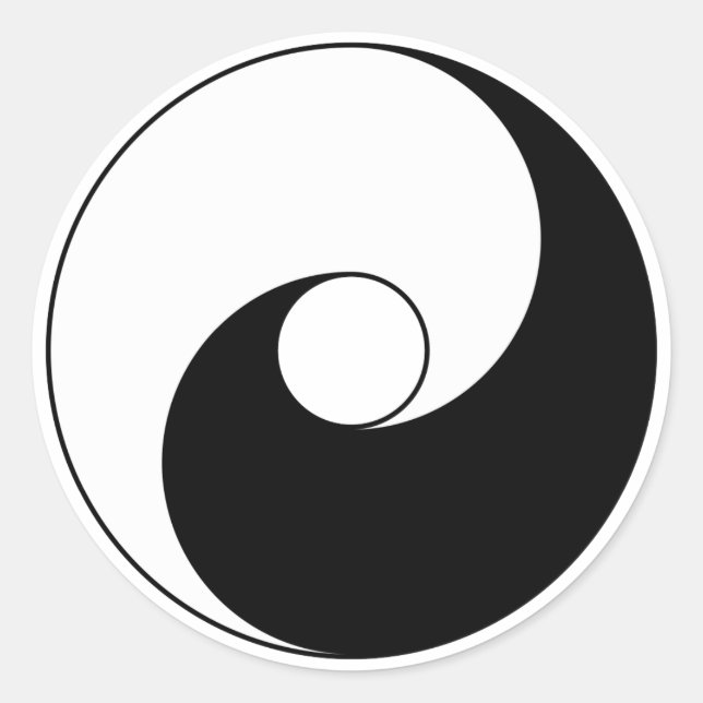 Ancient version of Taijitu by Lai Zhi-De Yin Yang Classic Round Sticker (Front)