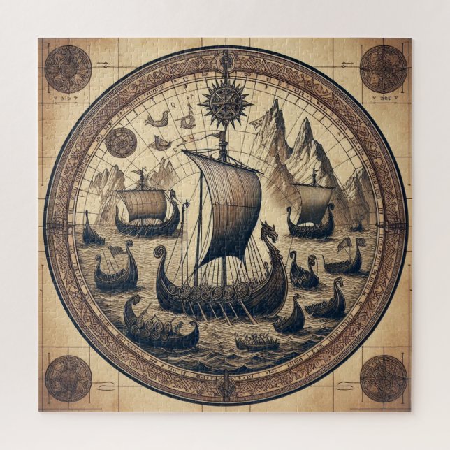 Ancient Viking Sailing Ships 4 Jigsaw Puzzle (Vertical)