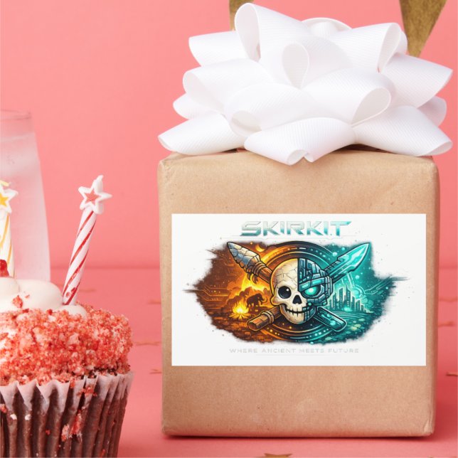 Ancient vs Future Cyber Skull Sticker | Tribal Fir (Party)