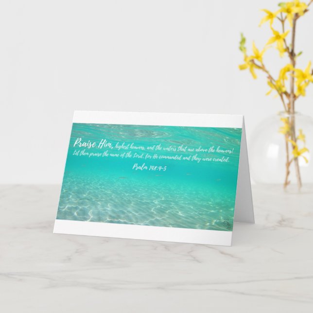 Ancient Waters Psalm 148:4-5 greeting card (Yellow Flower)