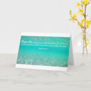 Ancient Waters Psalm 148:4-5 greeting card
