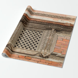 Ancient window in Nasal Chowk Courtyard of Hanuman Wrapping Paper