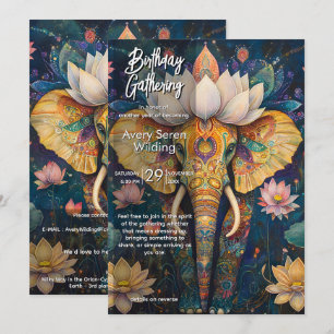 Ancient Wisdom   Elephant Design Invitation